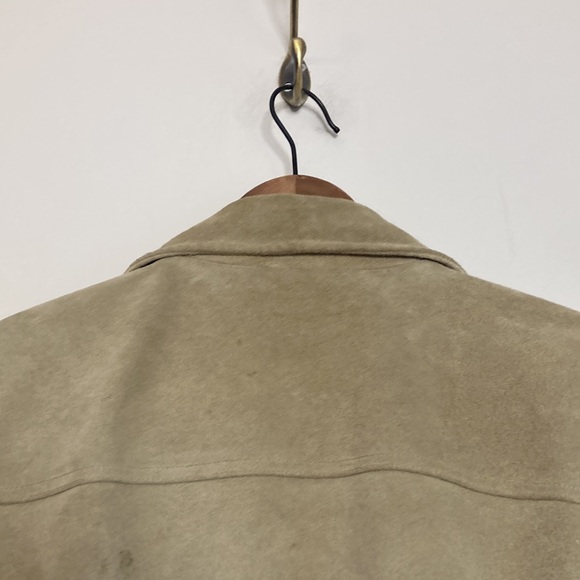 Vintage Gap Jacket Womens Beige Suede Leather Trucker Y2K Classic Retro Cowgirl - Picture 4 of 15